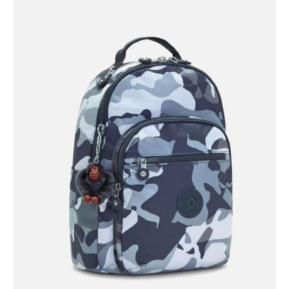 Kipling Seoul Large 15" Laptop Backpack Cool Camo Grey Unisex